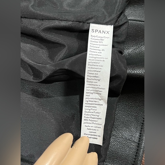 SPANX Womens Jacket Moto Faux Black Leather Size Small - Picture 11 of 16